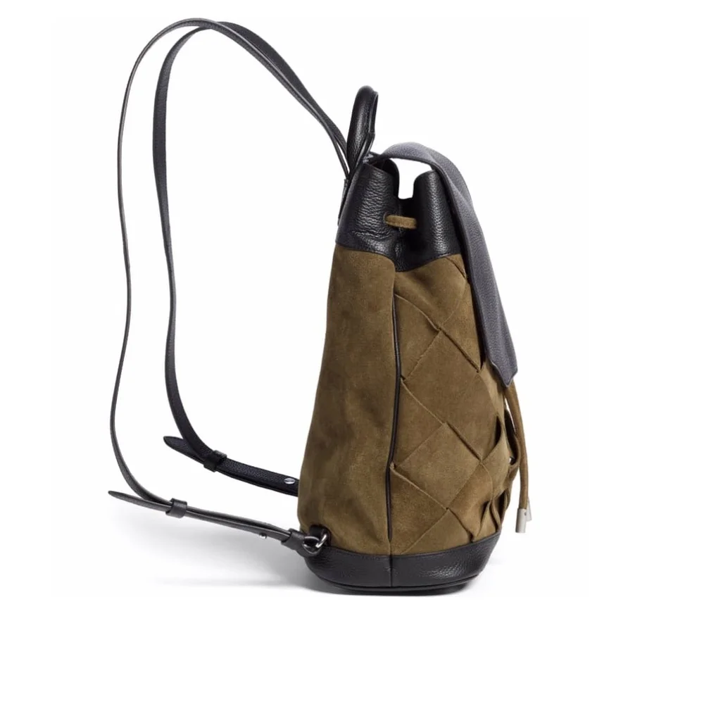 NWT $695 Rag & Bone Pilot Suede & Leather Backpack in Olive and Black!